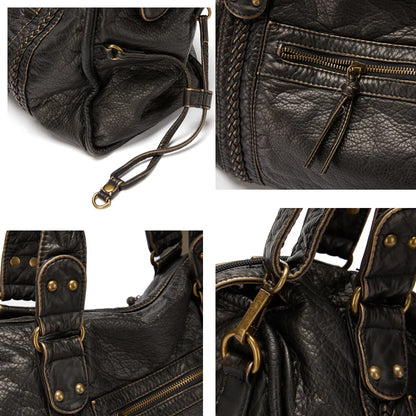 Raquel | Bolso Grande de Hombro con Bolsillos y Cremallera