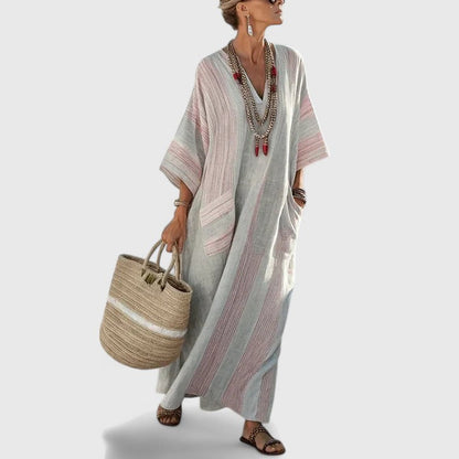 Galiana | Boho Midikleid für Damen mit Taschen, frisch und leicht | Atmungsaktiv  
