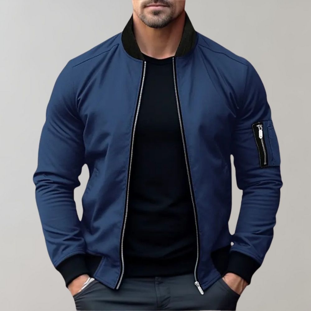 Rosendo | Men's Slim Fit Zip-Up Bomber Jacket
