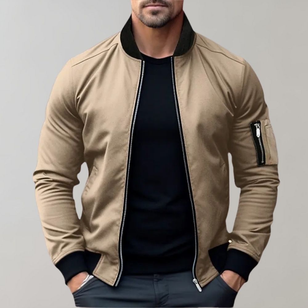 Rosendo | Men's Slim Fit Zip-Up Bomber Jacket