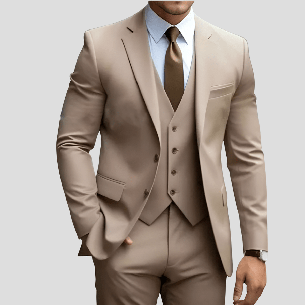 Iker | Traje de tres piezas para hombre y chaleco recto