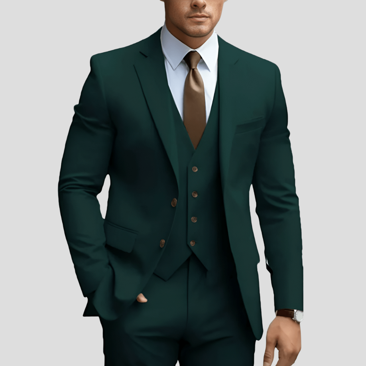 Iker | Traje de tres piezas para hombre y chaleco recto