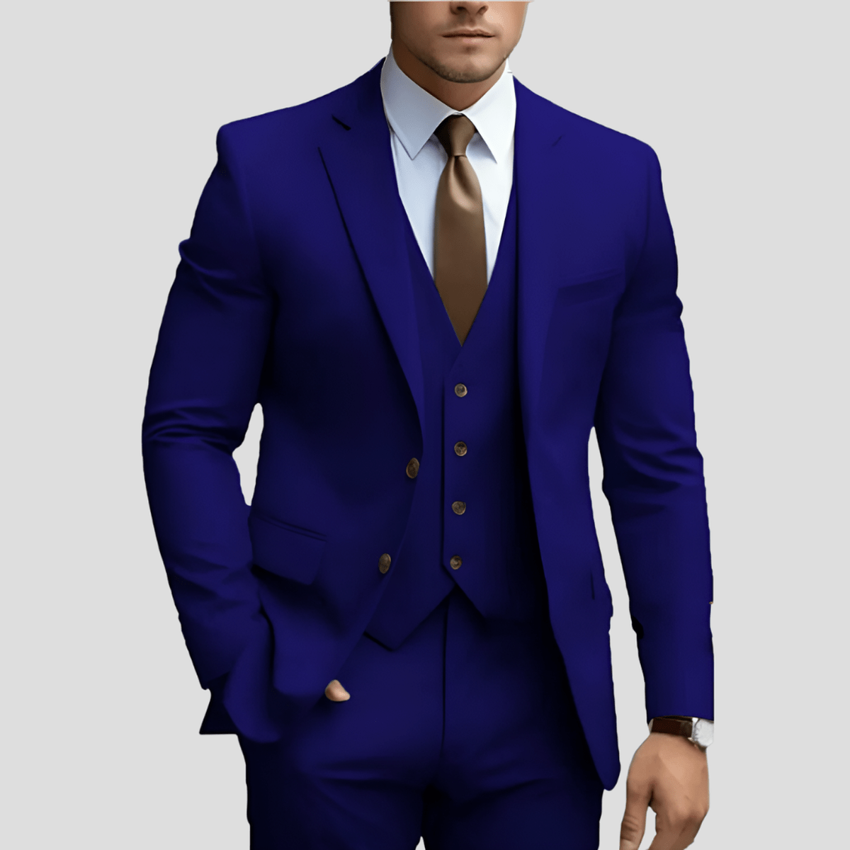Iker | Traje de tres piezas para hombre y chaleco recto