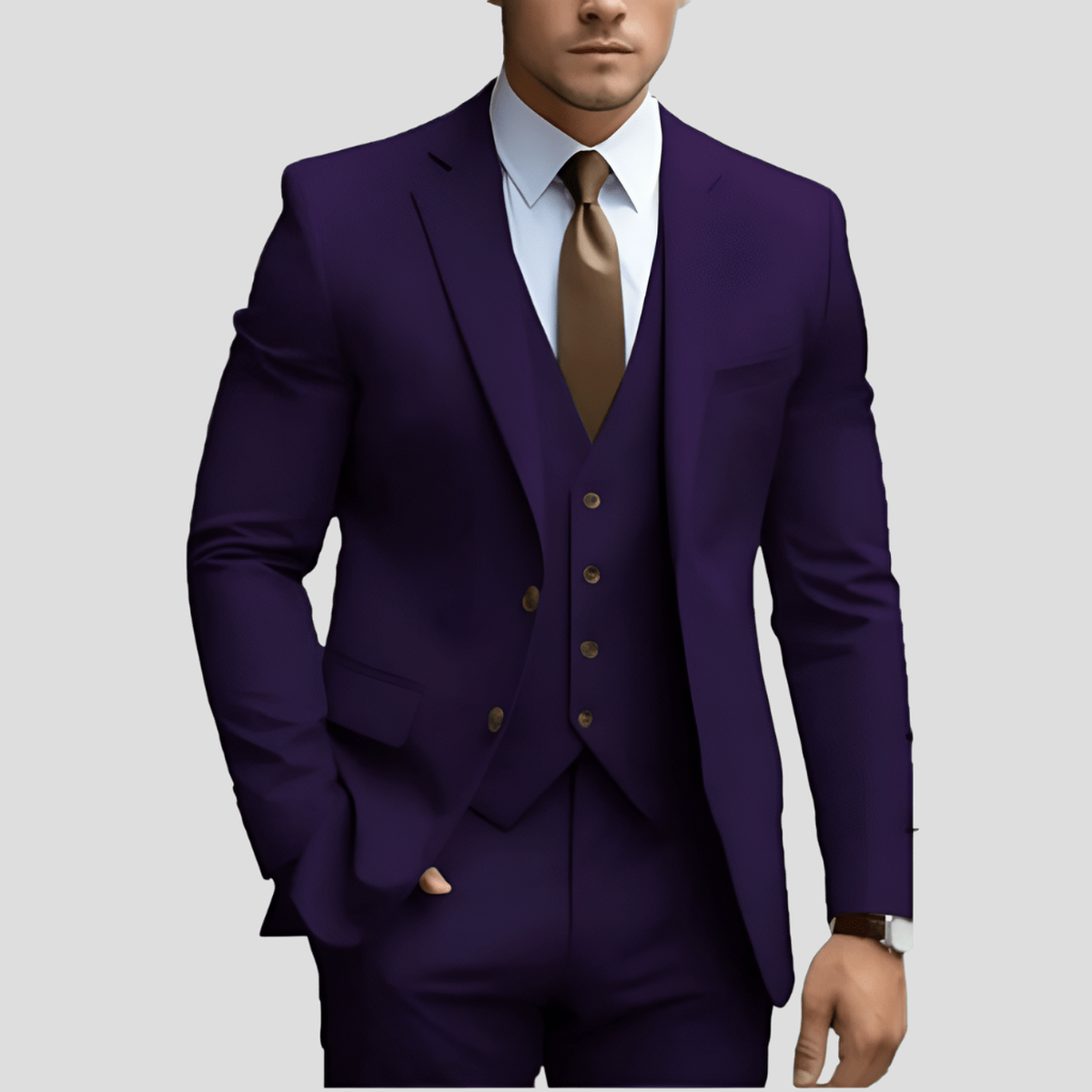 Iker | Traje de tres piezas para hombre y chaleco recto
