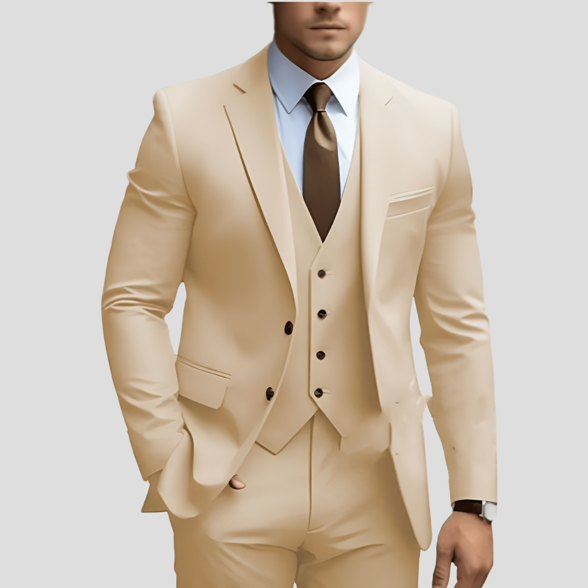 Iker | Traje de tres piezas para hombre y chaleco recto