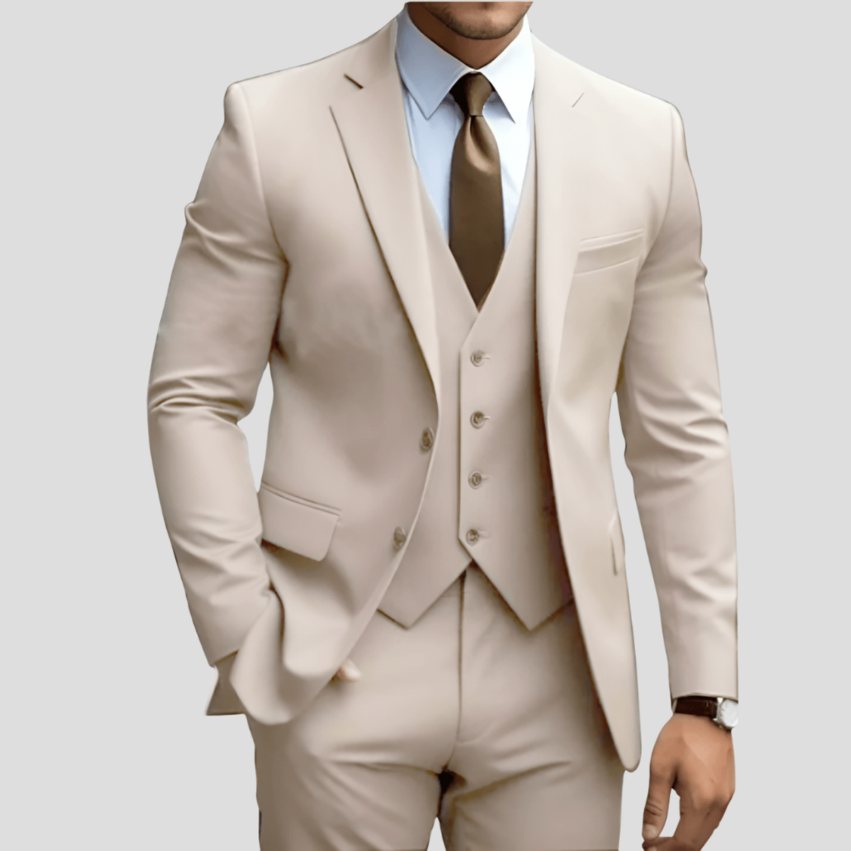 Iker | Traje de tres piezas para hombre y chaleco recto