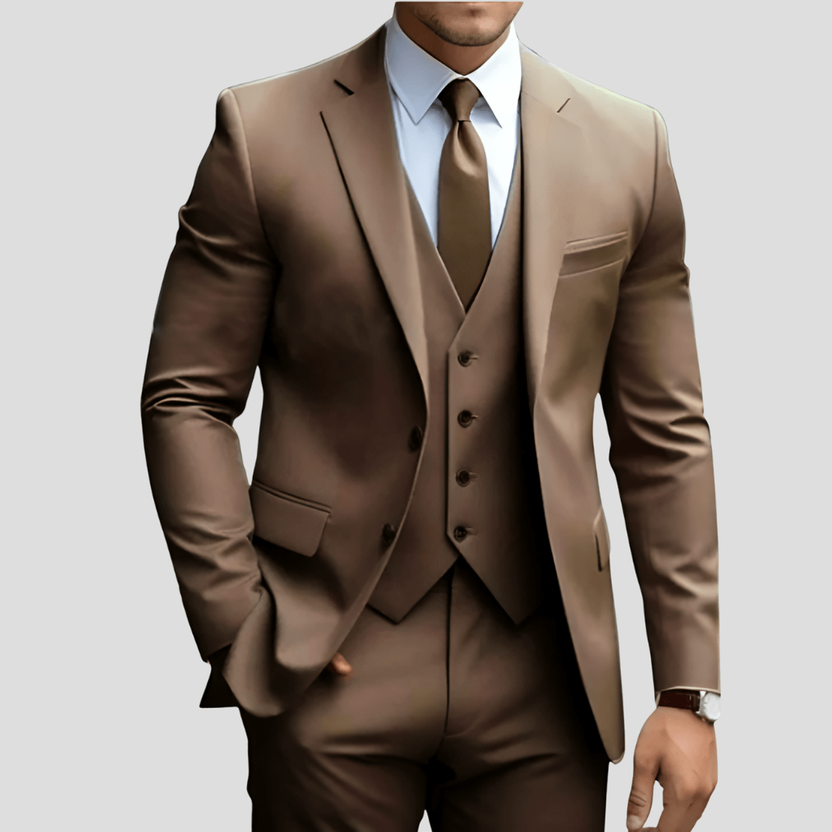 Iker | Traje de tres piezas para hombre y chaleco recto