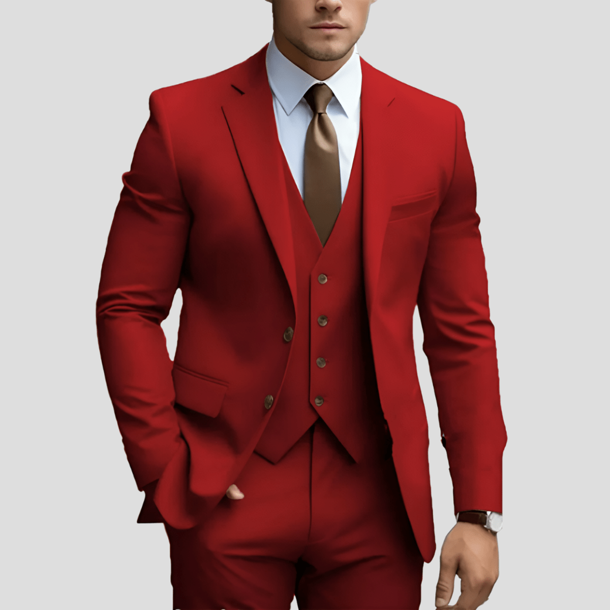 Iker | Traje de tres piezas para hombre y chaleco recto