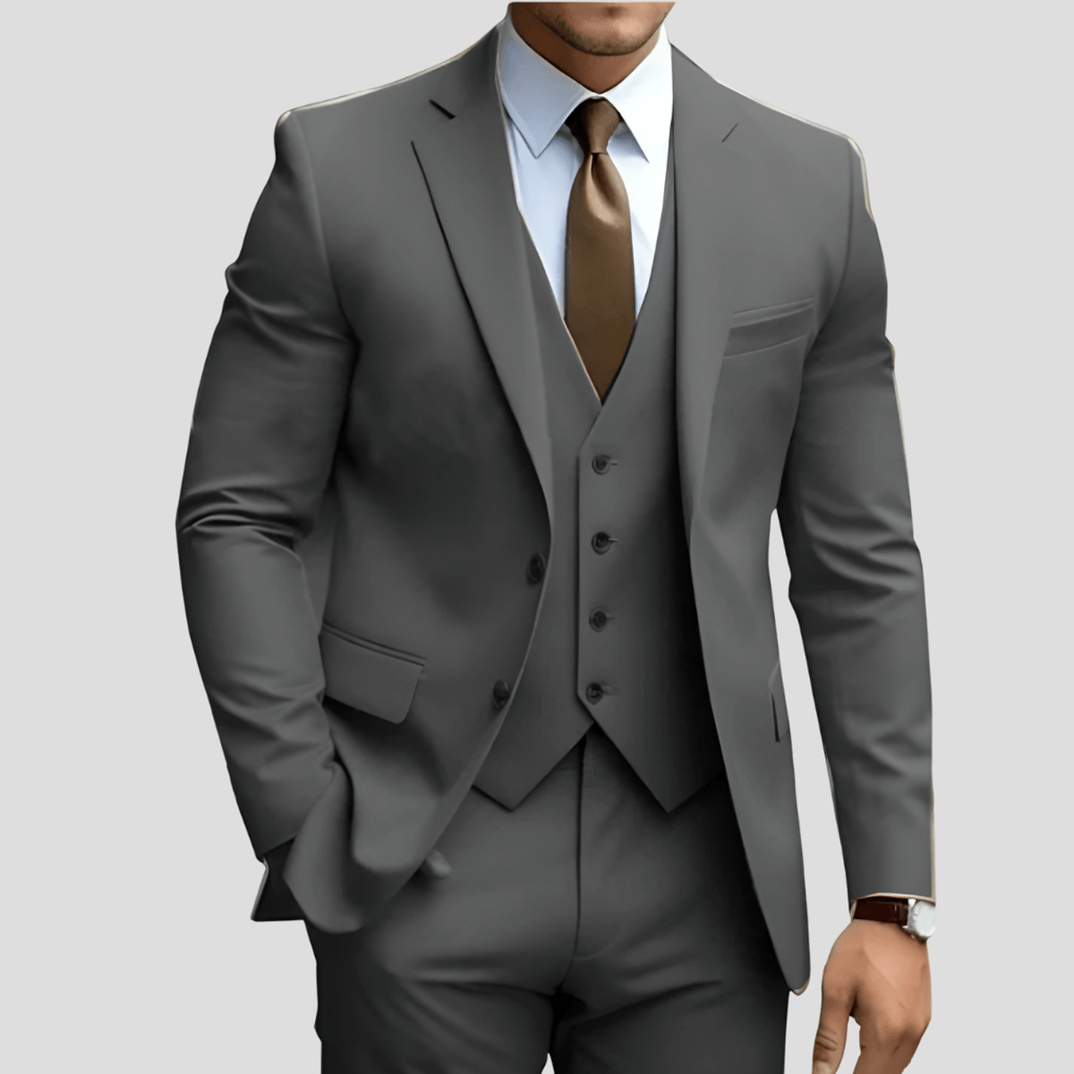 Iker | Traje de tres piezas para hombre y chaleco recto