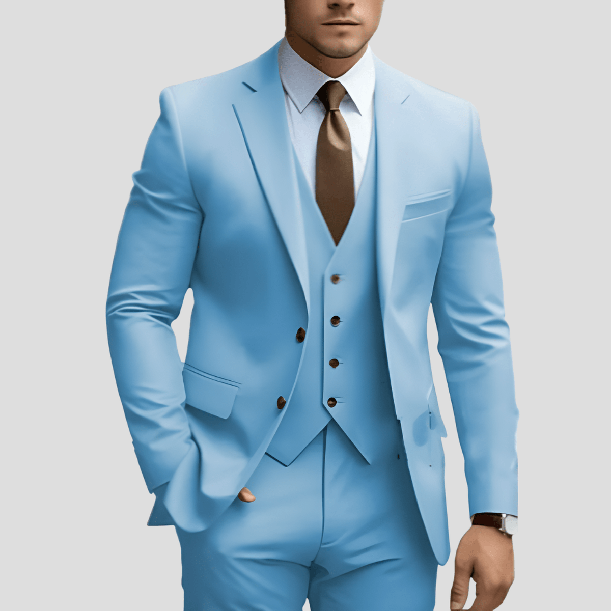 Iker | Traje de tres piezas para hombre y chaleco recto