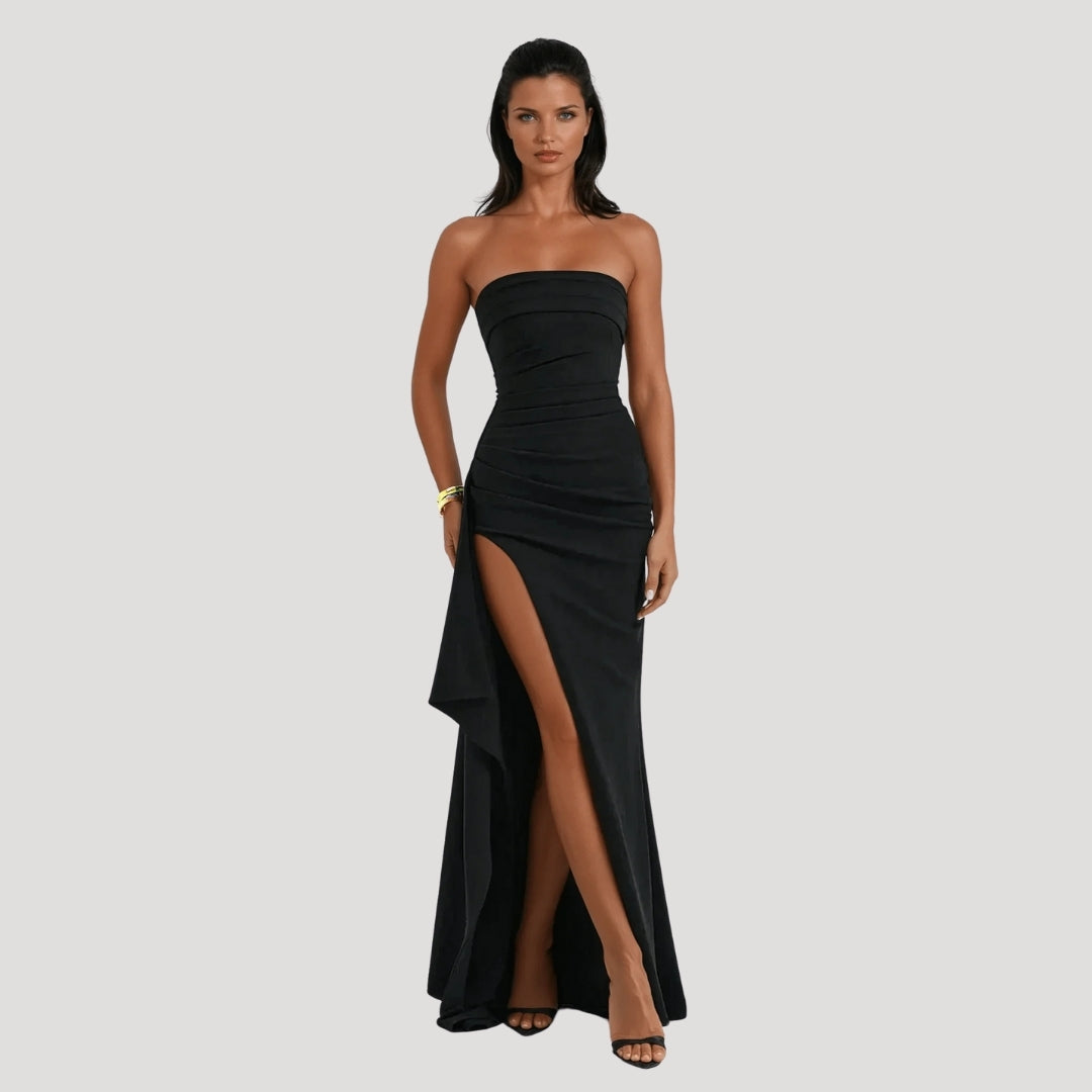 Verónica | Elegantes Maxikleid ohne Träger für Damen  