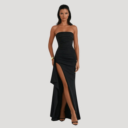 Verónica | Elegantes Maxikleid ohne Träger für Damen  