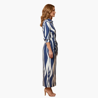 Cristina | Gestreiftes Hemdblusenkleid aus Baumwolle für Damen  