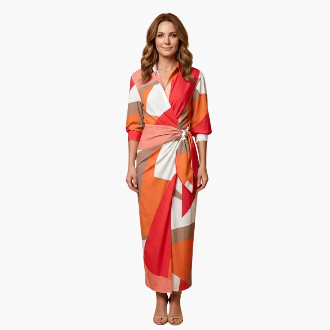 Cristina | Gestreiftes Hemdblusenkleid aus Baumwolle für Damen  
