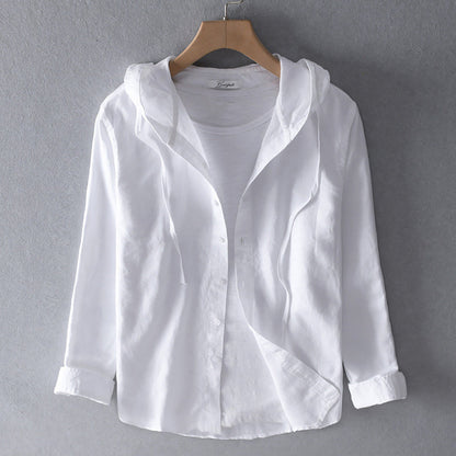 Umbrina | Blusa con capucha para mujer con botones | Ligera