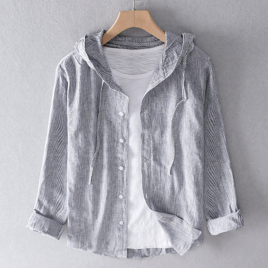Umbrina | Damenbluse mit Kapuze und Knöpfen | Leicht