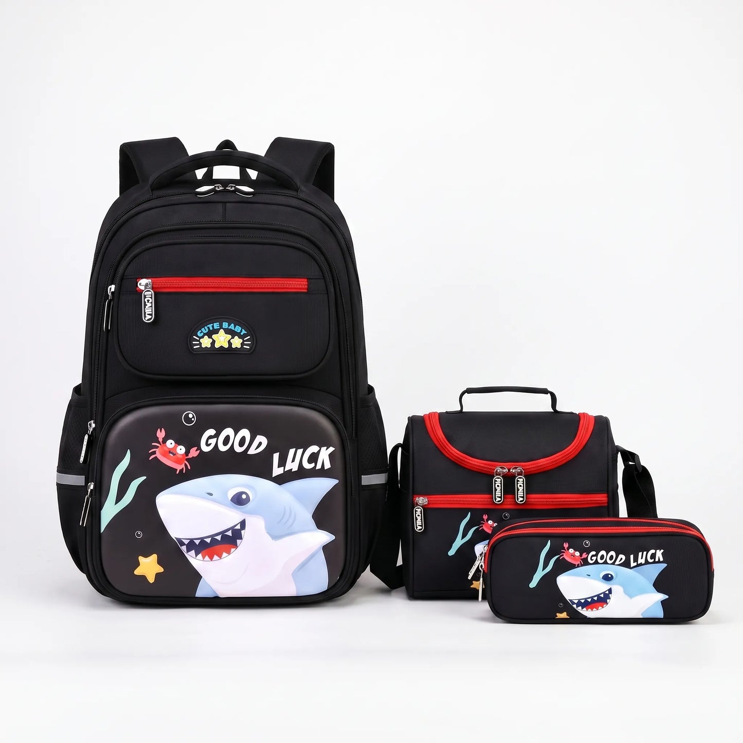 Timi | Set de mochila escolar con bandolera y estuche tres piezas