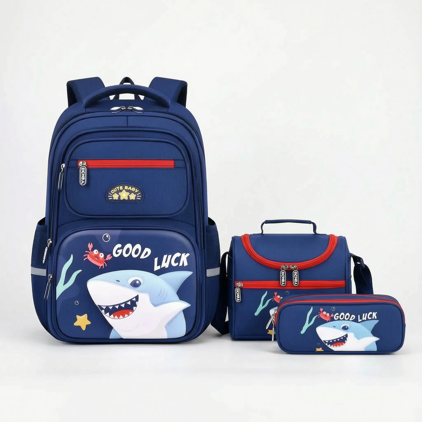 Timi | Set de mochila escolar con bandolera y estuche tres piezas