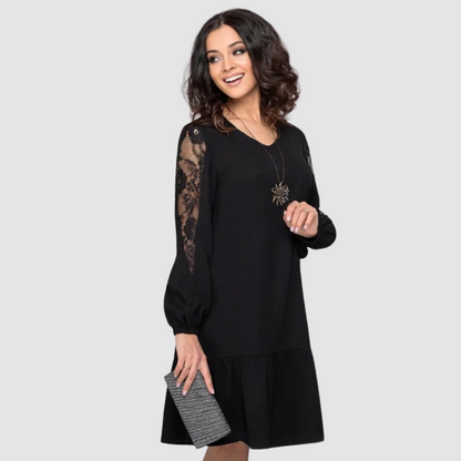 Lowris | Midikleid mit Spitzenärmeln  