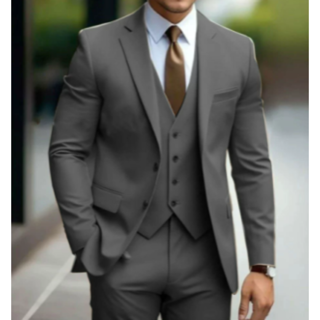 Gregorio | Dreiteiliger Herrenanzug mit Weste und Slim-Fit Sakko | Formal  