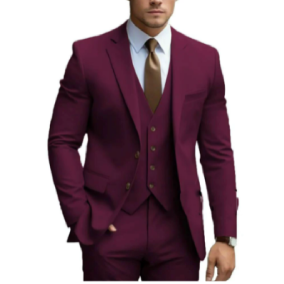 Gregorio | Dreiteiliger Herrenanzug mit Weste und Slim-Fit Sakko | Formal  