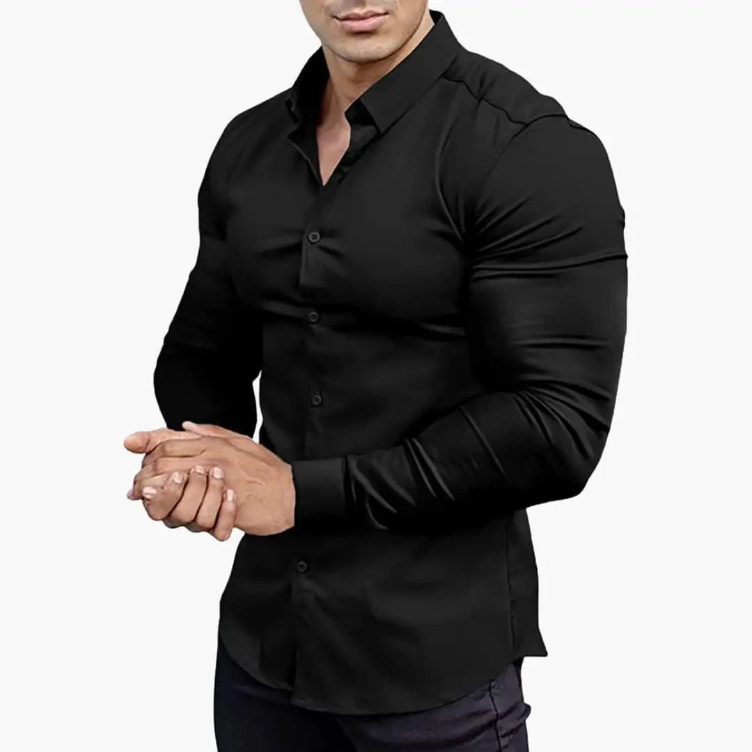 José | Camisa slim fit para hombre con botones y manga larga