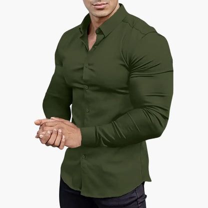José | Camisa slim fit para hombre con botones y manga larga