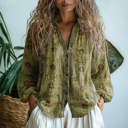 Rabella | Blusa Floral de Manga Larga con Corte Suelto