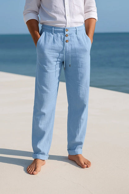 Zarev | Pantalon en lin léger avec cordon et poches