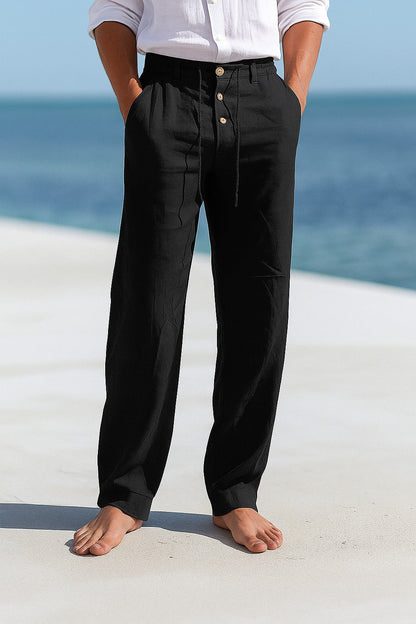 Zarev | Pantalon en lin léger avec cordon et poches