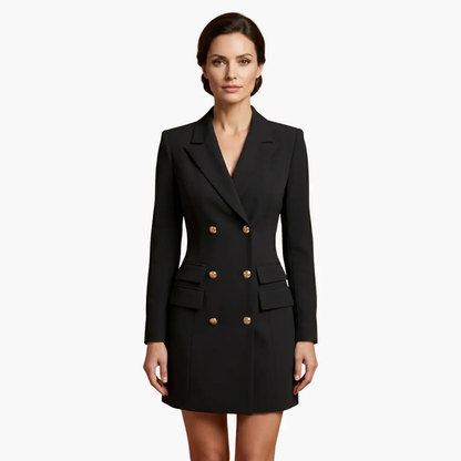 Inés | Robe blazer pour femme avec revers et double boutonnage
