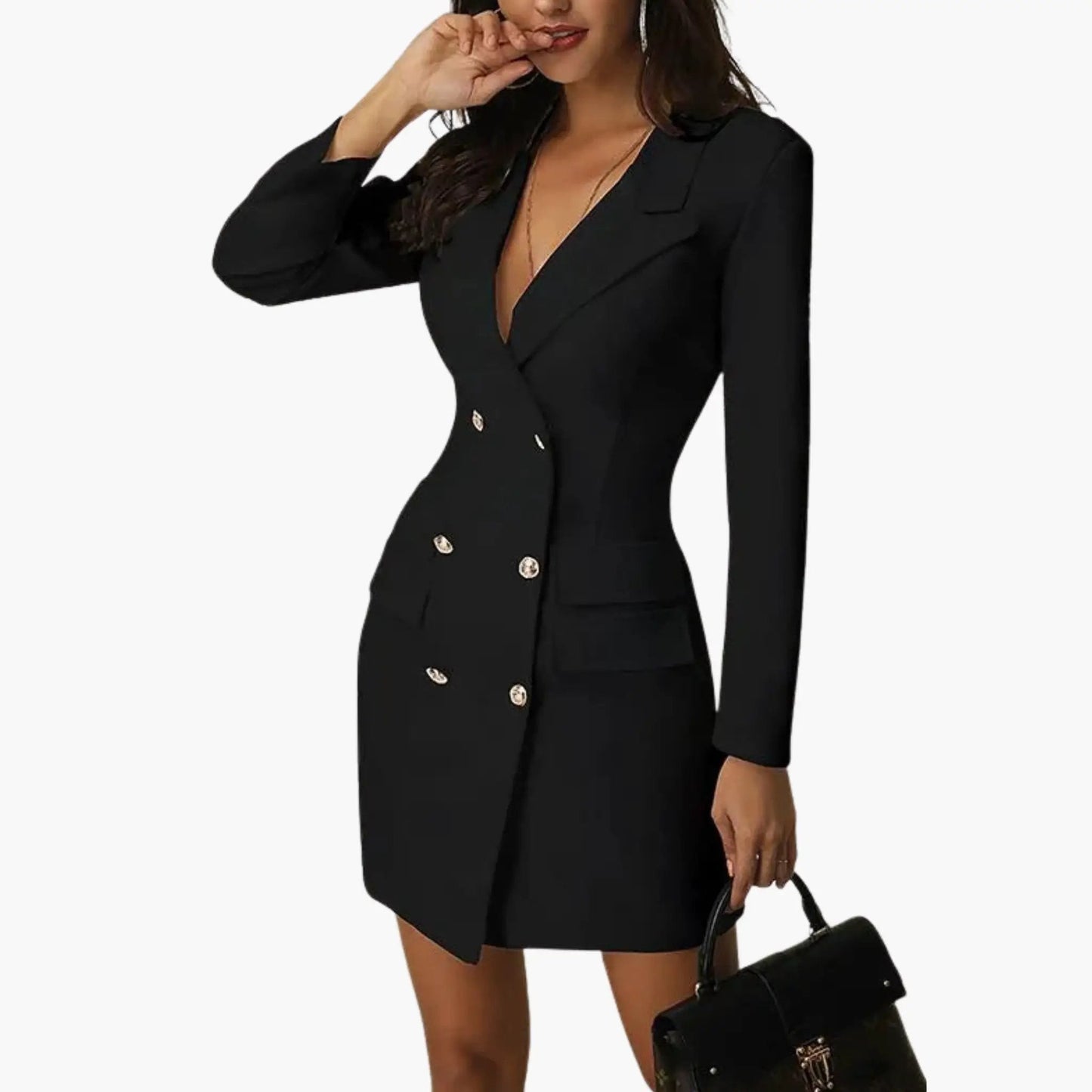 Inés | Robe blazer pour femme avec revers et double boutonnage