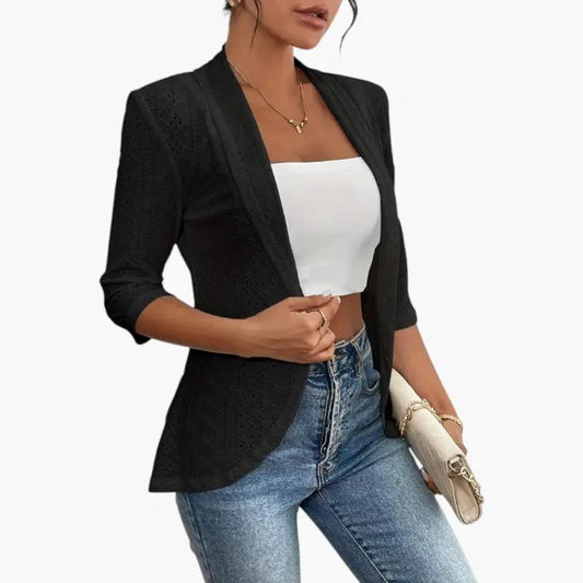 Yolanda | Jacke für Damen mit offenem Vorderteil und Schalkragen  