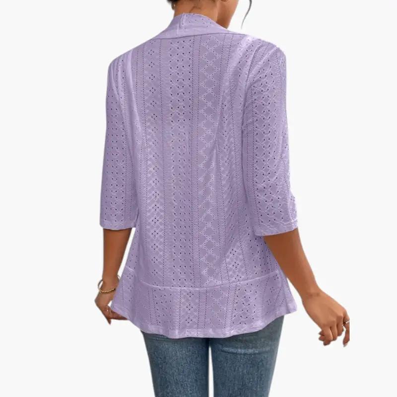 Yolanda | Chaqueta para mujer con frente abierto y cuello chal