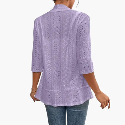 Yolanda | Chaqueta para mujer con frente abierto y cuello chal