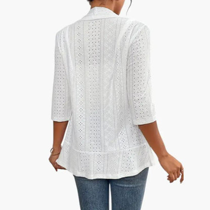 Yolanda | Chaqueta para mujer con frente abierto y cuello chal
