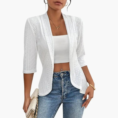 Yolanda | Chaqueta para mujer con frente abierto y cuello chal