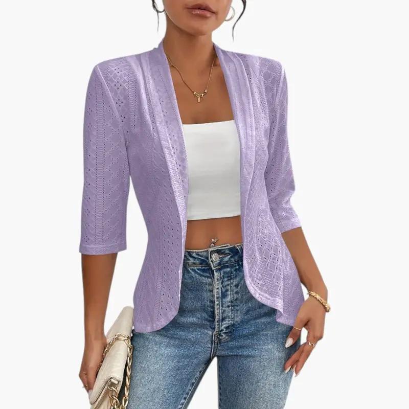 Yolanda | Chaqueta para mujer con frente abierto y cuello chal