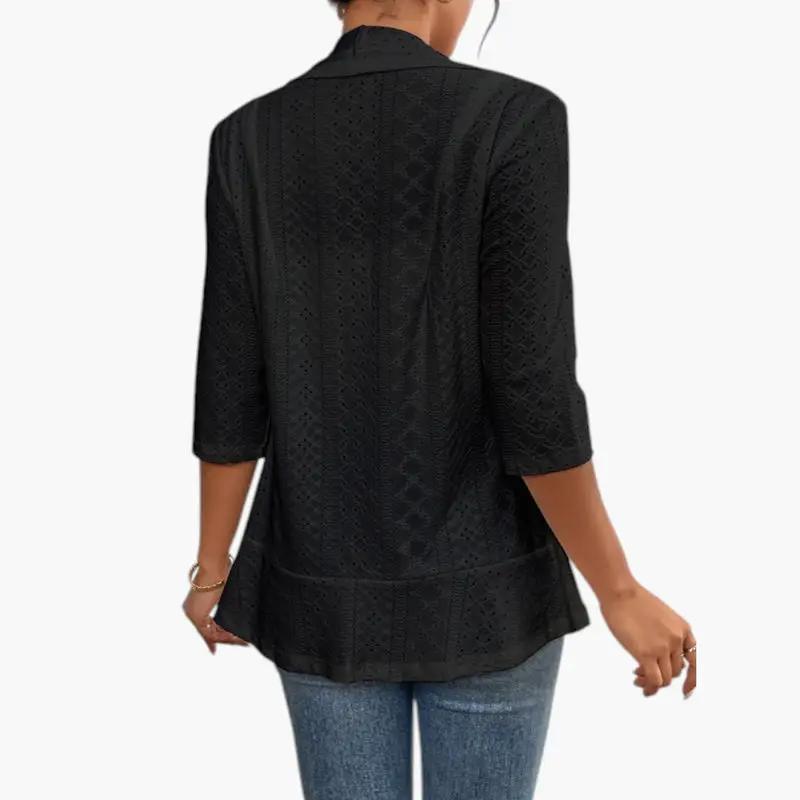 Yolanda | Chaqueta para mujer con frente abierto y cuello chal