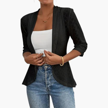 Yolanda | Chaqueta para mujer con frente abierto y cuello chal