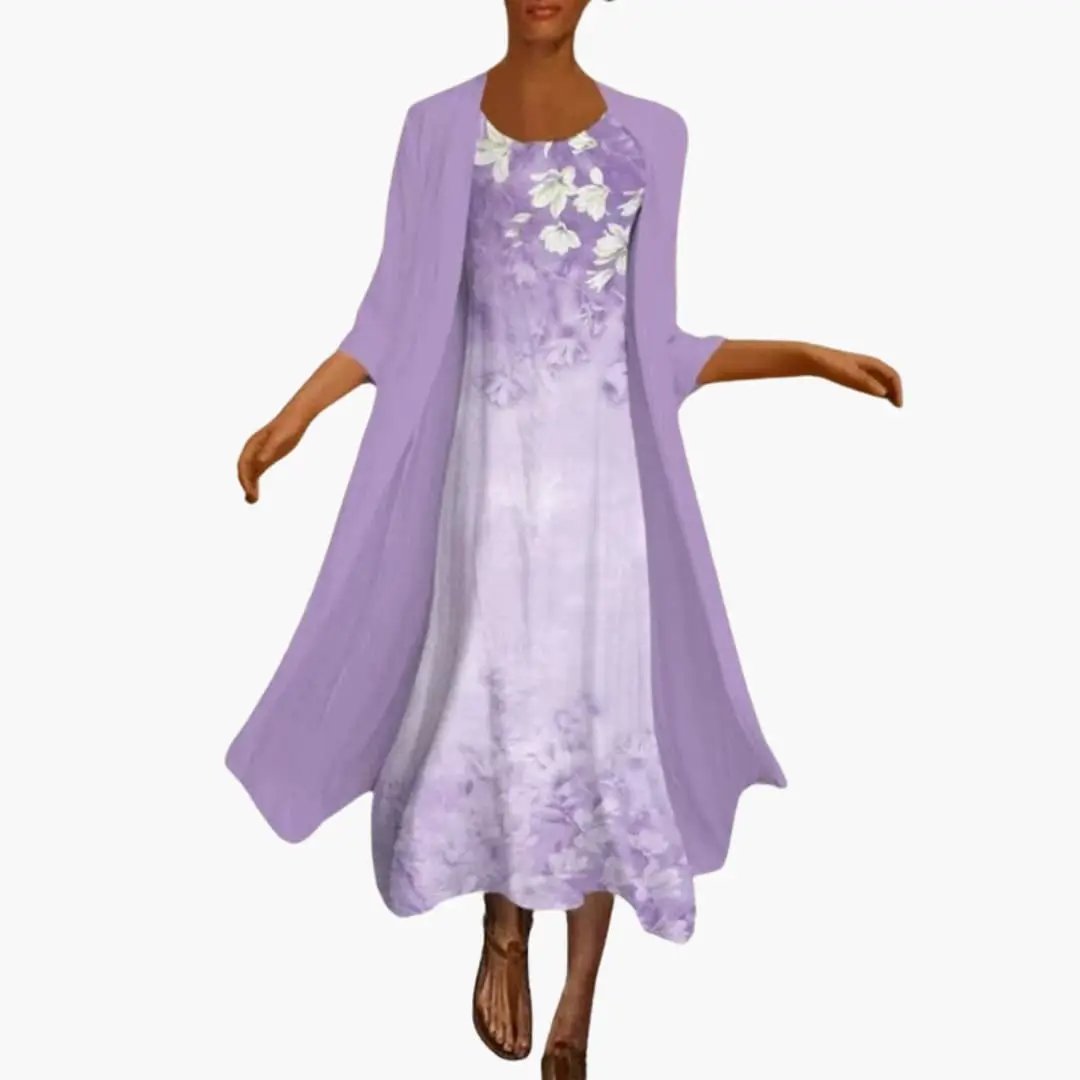 Ángeles | Ensemble pour femme avec robe maxi et cardigan