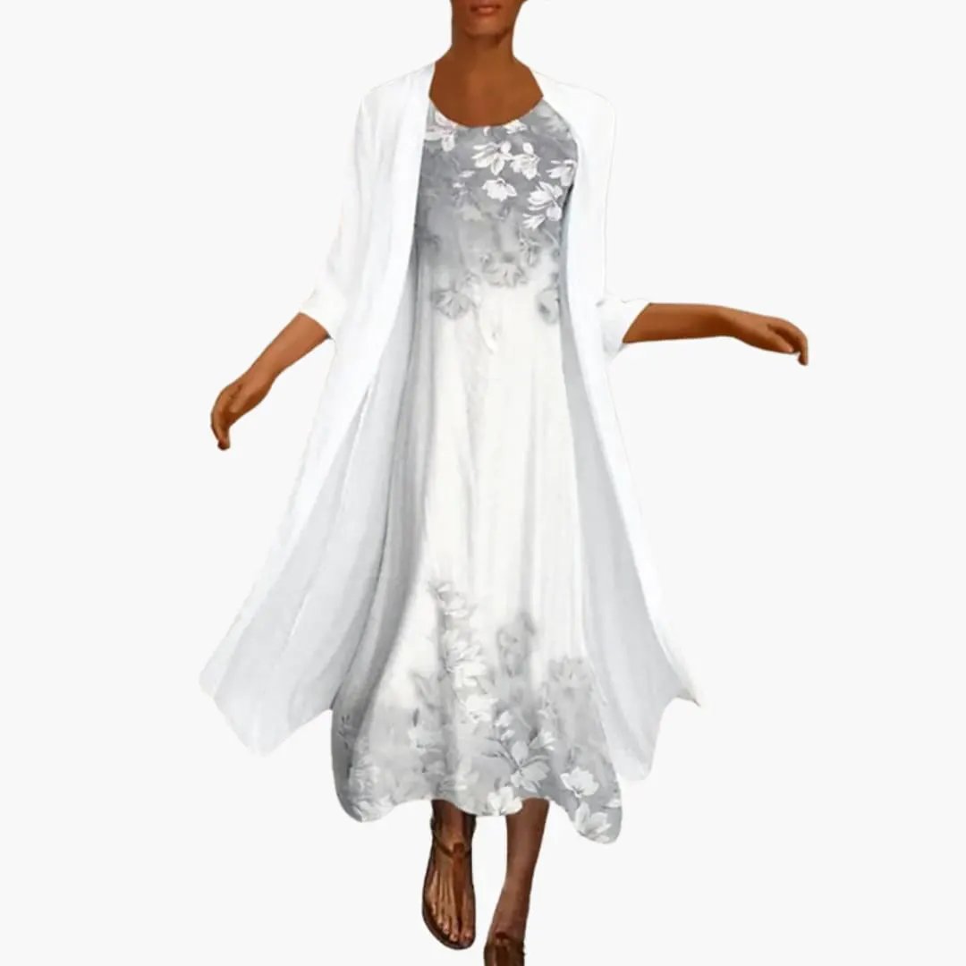 Ángeles | Ensemble pour femme avec robe maxi et cardigan