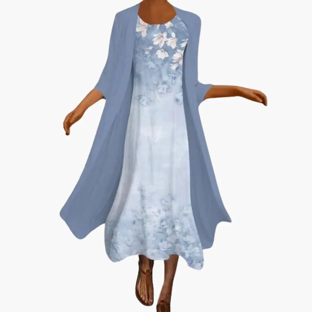 Ángeles | Ensemble pour femme avec robe maxi et cardigan