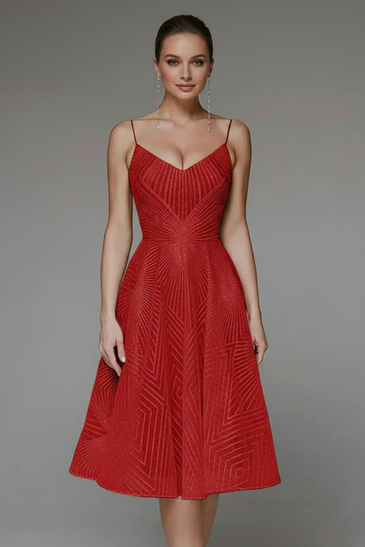 Beatriz | Women's midi dress with thin straps and A-line cut