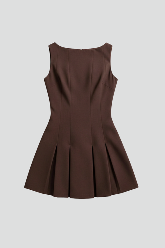 Lorena | Robe mini femme sans manches à jupe plissée