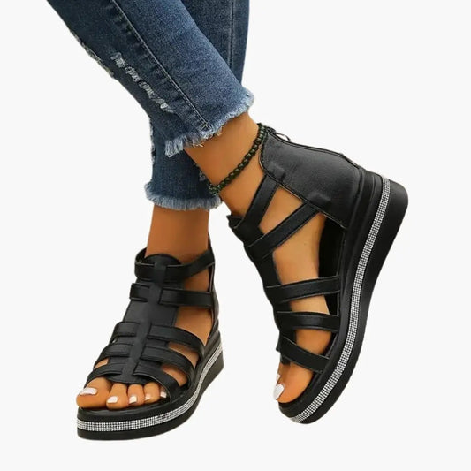 Ofelia | Women's sandals with adjustable straps and rhinestones
