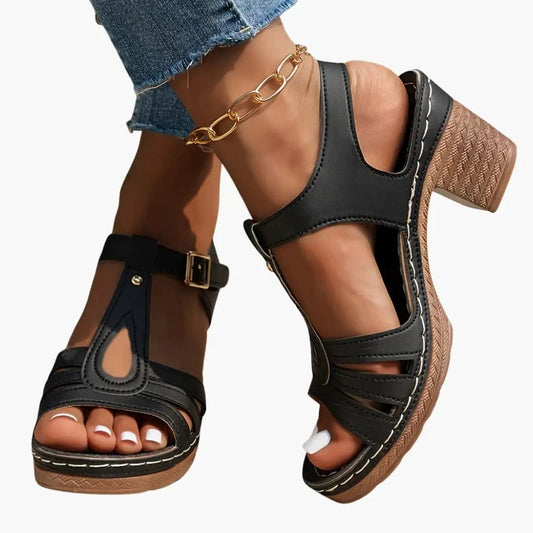 Genoveva | Women's sandals with wide heel and cushioned insole