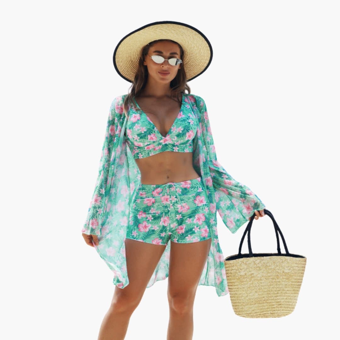 Teresa | Ensemble bikini trois pièces pour femme avec imprimé