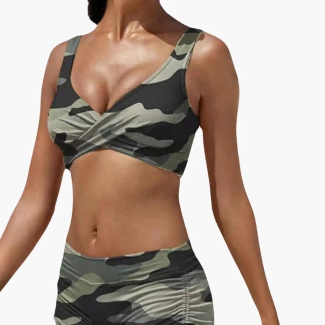 Beatriz | Conjunto bikini para mujer con diseño cruzado y shorts