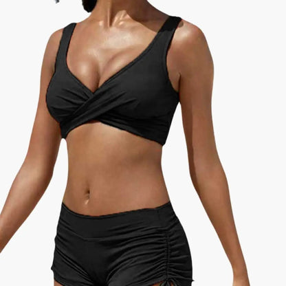 Beatriz | Conjunto bikini para mujer con diseño cruzado y shorts